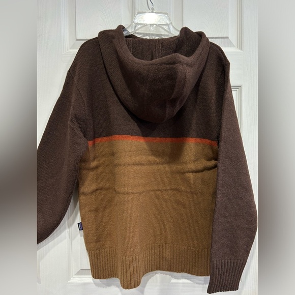 Patagonia Men's Medium Recycled Wool-Blend Sweater Hoody Hoodie Brown NWT - Picture 3 of 10